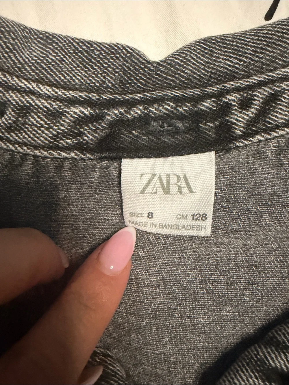 Zara Washed Gray Jean Jacket for Kids